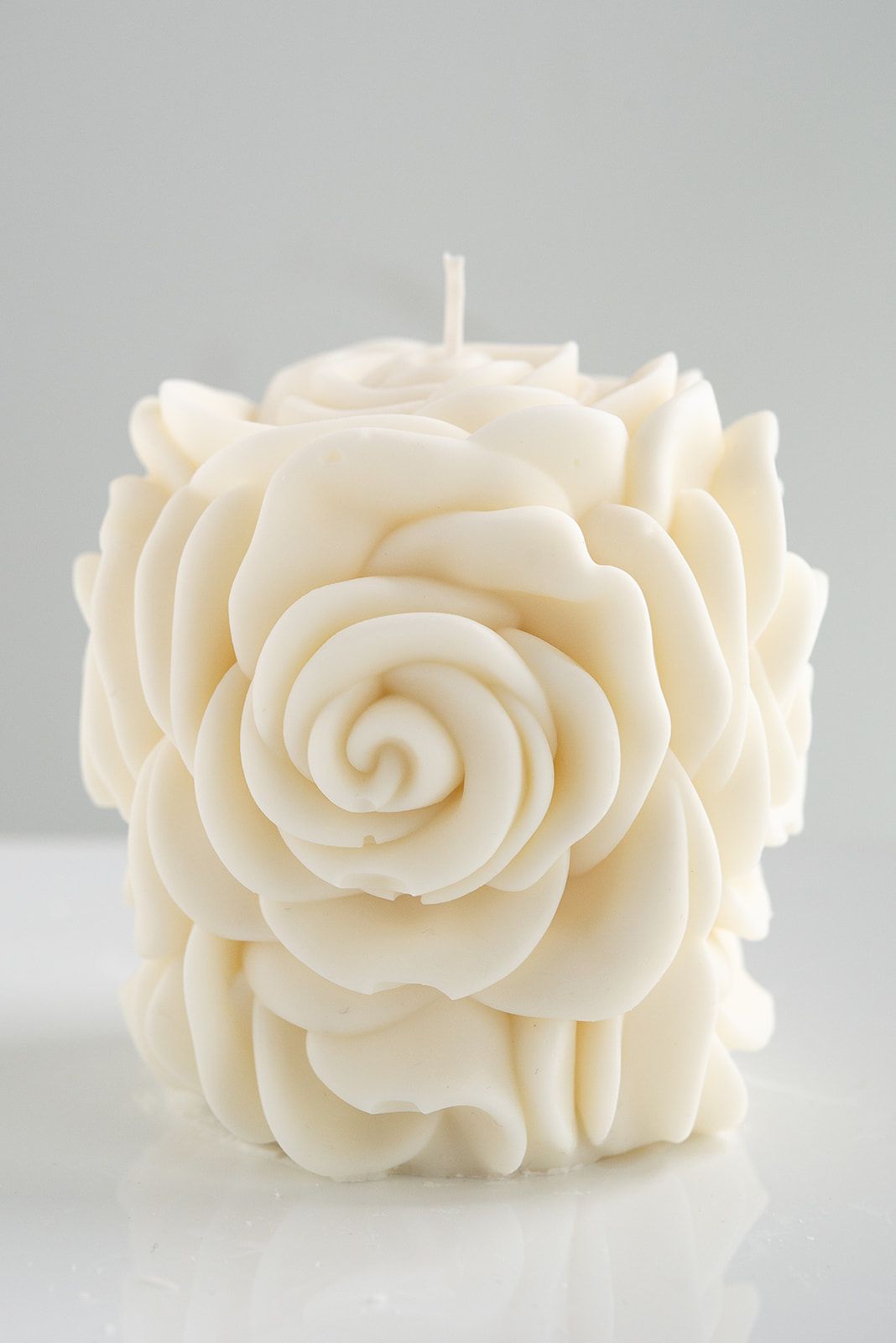 Vela de flor de rosa / Vela decorativa hecha a mano de verano de moda / Vela en forma de pilar / Decoración interior estética / Vela vegana